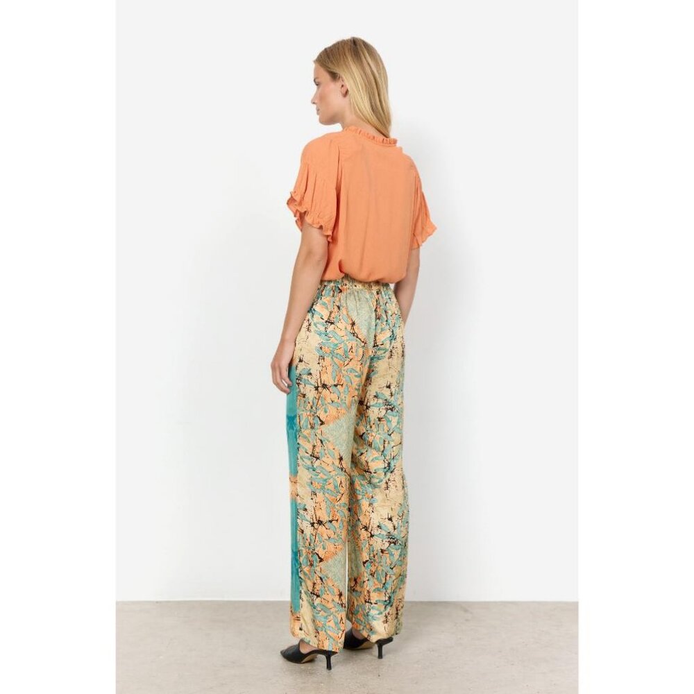 NWT SOYA CONCEPT Emly 2B Satin Boho Print Trousers - Picture 9 of 11
